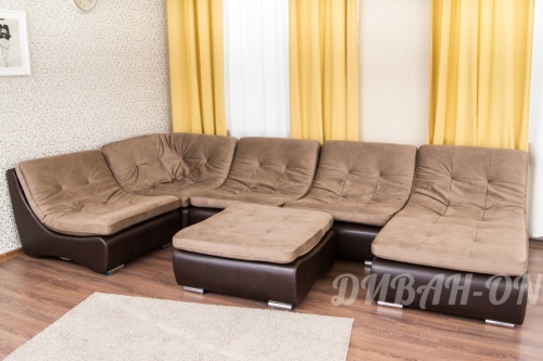 Модульный угловой диван "Релакс 380 + пуф" 46 
