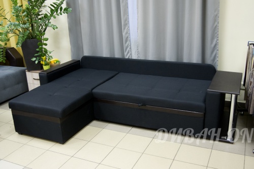 Угловой диван "Атланта+стол. Чёрный"  фото 3