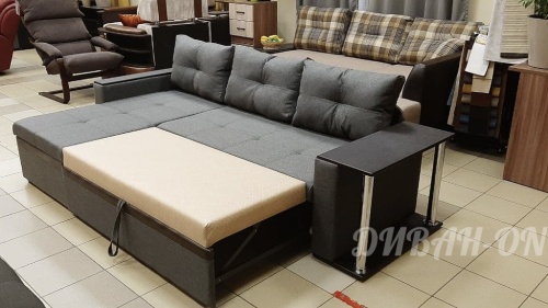 Угловой диван "Атланта+стол. Темно-серый"  фото 2